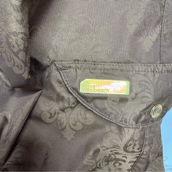 Westbeach snow pants brown paisley shimmer pattern gold hardware ski snowboard - Picture 14 of 17